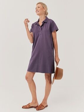 ‼️EUC: Pact Organic Women's Purple Polo Midi Dress - S